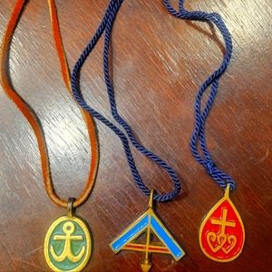 3 Israel 1969 and 1970 terra sancta guild necklaces